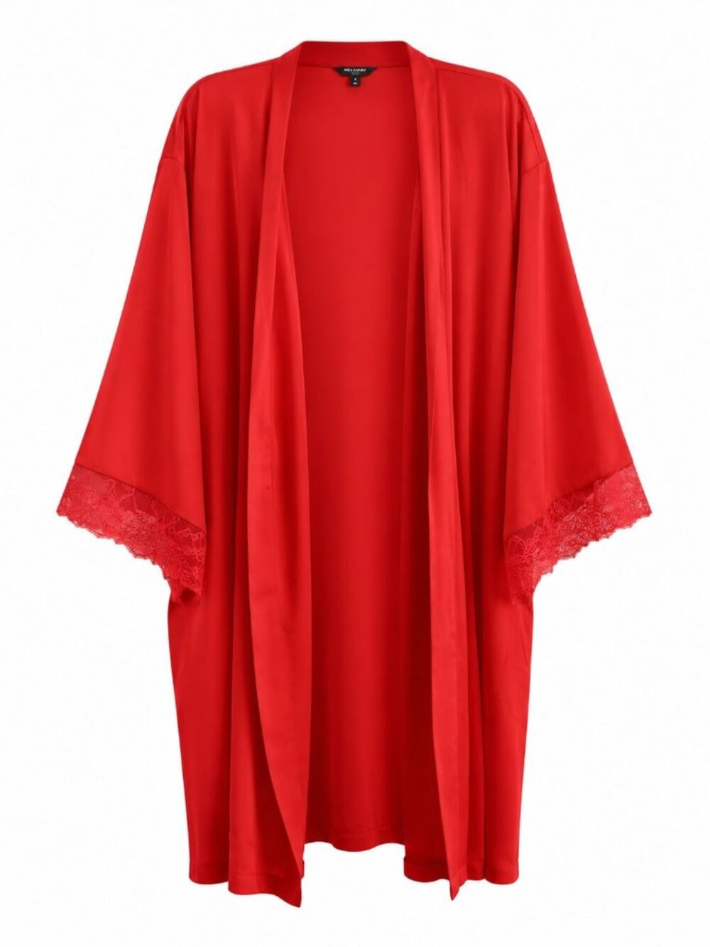 I.N.C. International Concepts Satin Robe with Lace Trim Sz XL Red No Belt
